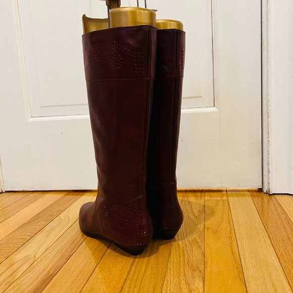 Vintage Etienne Aigner Burgundy Leather Oxblood Riding Boots Size 8.5 M - Picture 5 of 16
